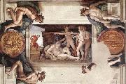 Michelangelo Buonarroti Drunkenness of Noah oil painting on canvas
